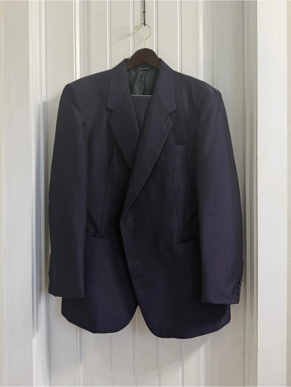 Gino Capeli Men’s Dark Purple Suit Blazer 46L Pants 41X30
